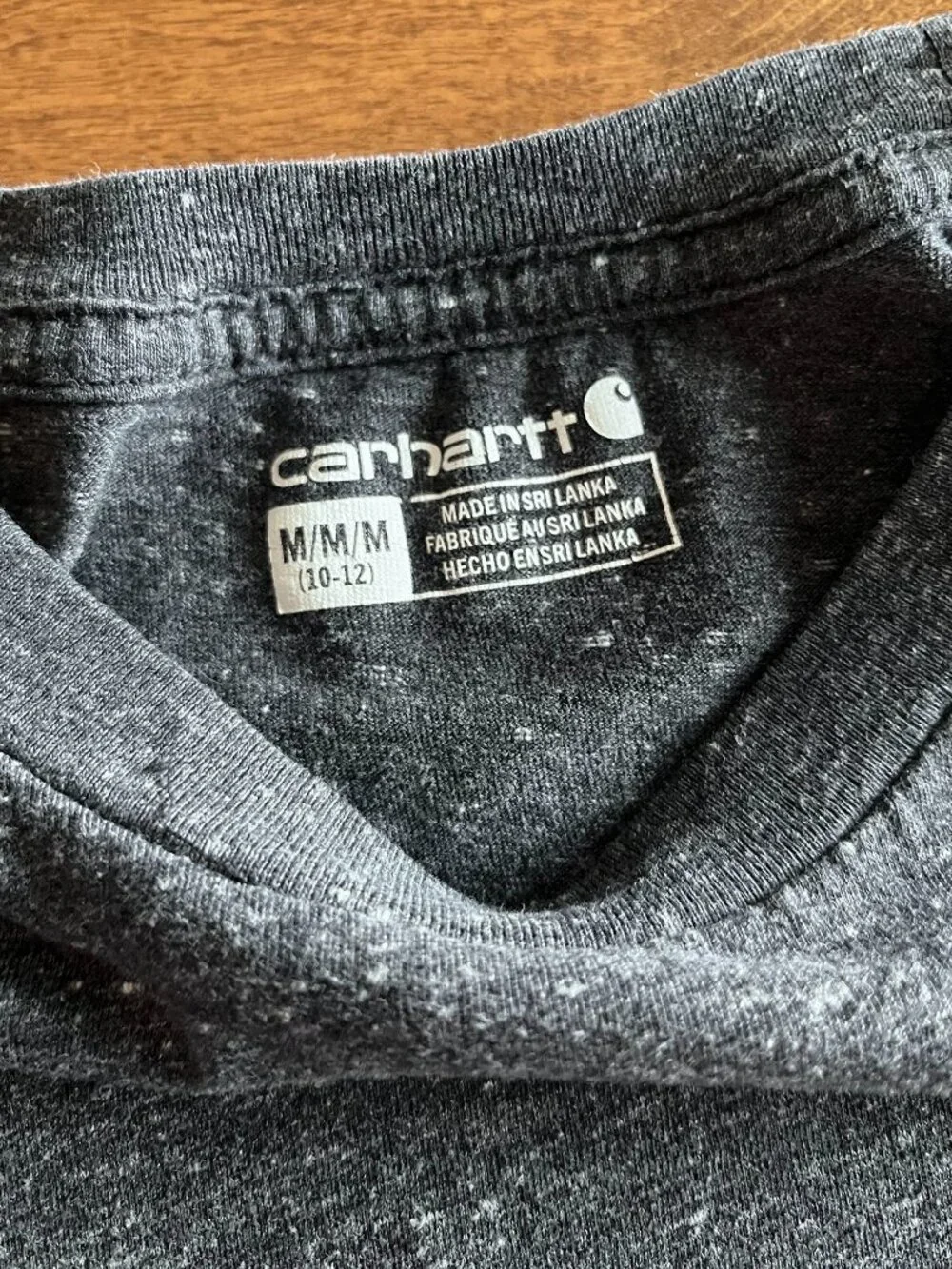 Carhartt charcoal heather pocket shirt M 10-12